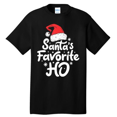 Santa's Favorite Ho Funny Christmas Women Xmas Santa Hat TShirt Tall T-Shirt