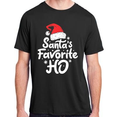 Santa's Favorite Ho Funny Christmas Women Xmas Santa Hat TShirt Adult ChromaSoft Performance T-Shirt