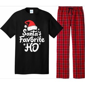 Santa's Favorite Ho Funny Christmas Women Xmas Santa Hat TShirt Pajama Set