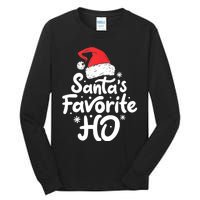 Santa's Favorite Ho Funny Christmas Women Xmas Santa Hat TShirt Tall Long Sleeve T-Shirt