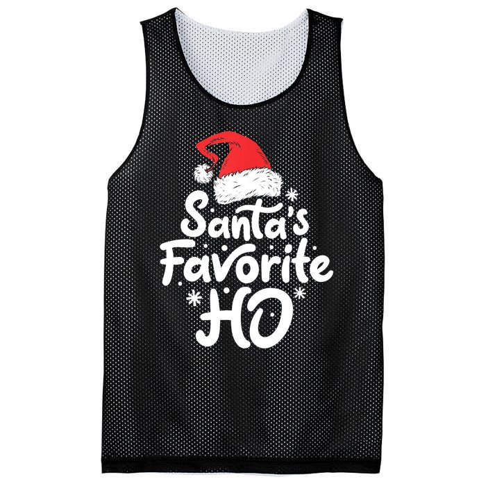 Santa's Favorite Ho Funny Christmas Women Xmas Santa Hat TShirt Mesh Reversible Basketball Jersey Tank