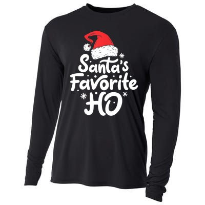 Santa's Favorite Ho Funny Christmas Women Xmas Santa Hat TShirt Cooling Performance Long Sleeve Crew