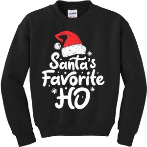 Santa's Favorite Ho Funny Christmas Women Xmas Santa Hat TShirt Kids Sweatshirt