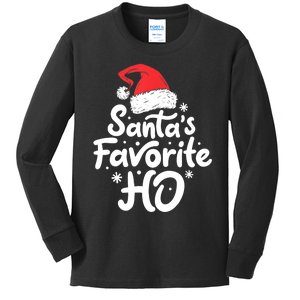 Santa's Favorite Ho Funny Christmas Women Xmas Santa Hat TShirt Kids Long Sleeve Shirt