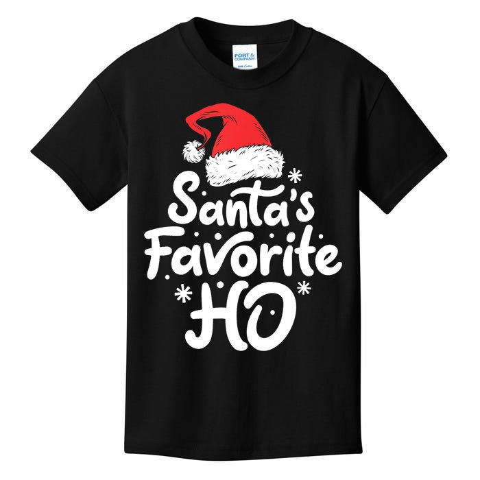 Santa's Favorite Ho Funny Christmas Women Xmas Santa Hat TShirt Kids T-Shirt