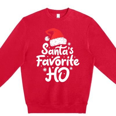 Santa's Favorite Ho Funny Christmas Women Xmas Santa Hat TShirt Premium Crewneck Sweatshirt