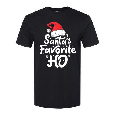 Santa's Favorite Ho Funny Christmas Women Xmas Santa Hat TShirt Softstyle CVC T-Shirt