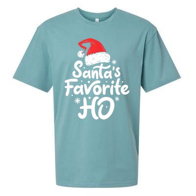 Santa's Favorite Ho Funny Christmas Women Xmas Santa Hat TShirt Sueded Cloud Jersey T-Shirt