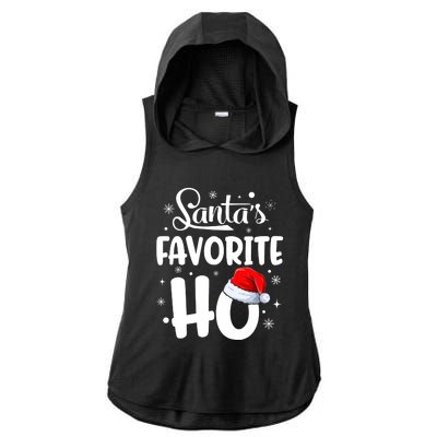 SantaS Favorite Ho Funny Merry Christmas Xmas Family Matching Pjs Ladies PosiCharge Tri-Blend Wicking Draft Hoodie Tank