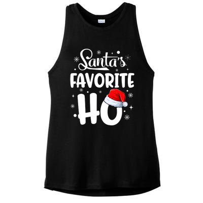 SantaS Favorite Ho Funny Merry Christmas Xmas Family Matching Pjs Ladies PosiCharge Tri-Blend Wicking Tank