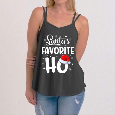 SantaS Favorite Ho Funny Merry Christmas Xmas Family Matching Pjs Women's Strappy Tank