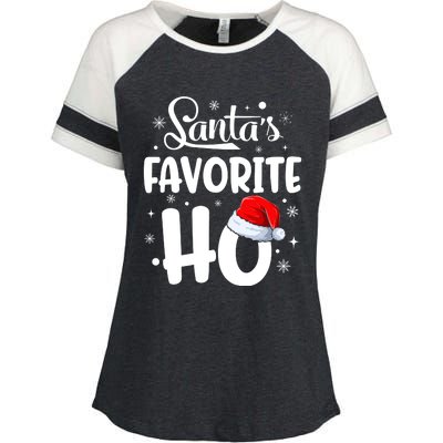 SantaS Favorite Ho Funny Merry Christmas Xmas Family Matching Pjs Enza Ladies Jersey Colorblock Tee