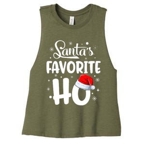 SantaS Favorite Ho Funny Merry Christmas Xmas Family Matching Pjs Women's Racerback Cropped Tank