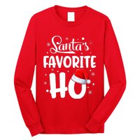 SantaS Favorite Ho Funny Merry Christmas Xmas Family Matching Pjs Long Sleeve Shirt