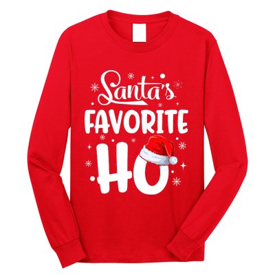 SantaS Favorite Ho Funny Merry Christmas Xmas Family Matching Pjs Long Sleeve Shirt