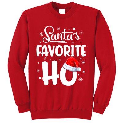 SantaS Favorite Ho Funny Merry Christmas Xmas Family Matching Pjs Sweatshirt