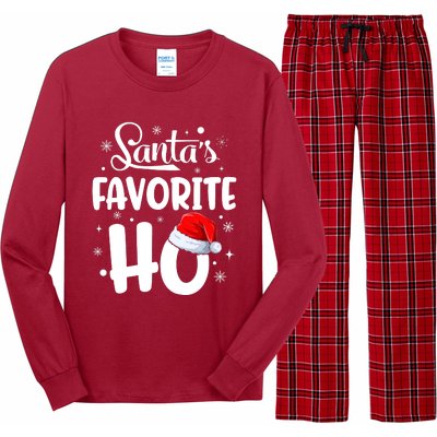 SantaS Favorite Ho Funny Merry Christmas Xmas Family Matching Pjs Long Sleeve Pajama Set