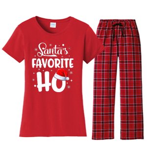 SantaS Favorite Ho Funny Merry Christmas Xmas Family Matching Pjs Women's Flannel Pajama Set