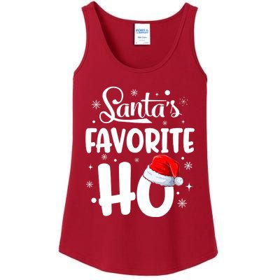 SantaS Favorite Ho Funny Merry Christmas Xmas Family Matching Pjs Ladies Essential Tank