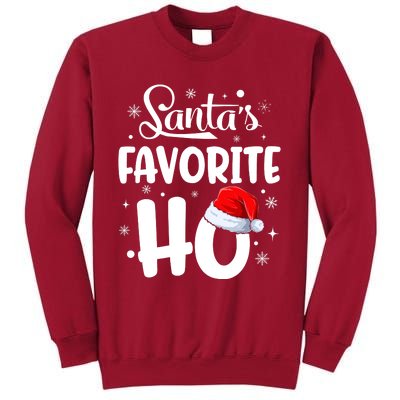 SantaS Favorite Ho Funny Merry Christmas Xmas Family Matching Pjs Tall Sweatshirt