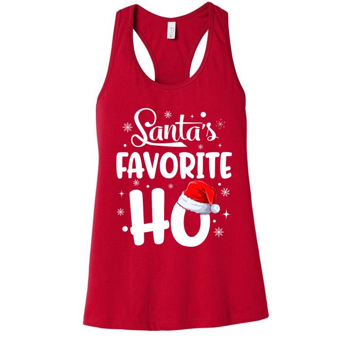 SantaS Favorite Ho Funny Merry Christmas Xmas Family Matching Pjs Women's Racerback Tank