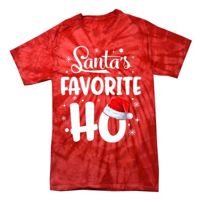 SantaS Favorite Ho Funny Merry Christmas Xmas Family Matching Pjs Tie-Dye T-Shirt