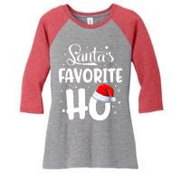 SantaS Favorite Ho Funny Merry Christmas Xmas Family Matching Pjs Women's Tri-Blend 3/4-Sleeve Raglan Shirt