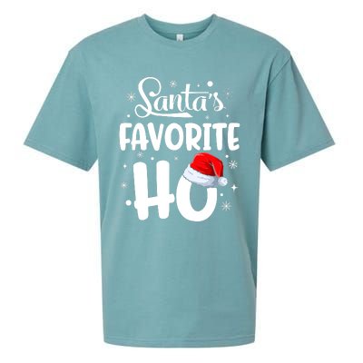 SantaS Favorite Ho Funny Merry Christmas Xmas Family Matching Pjs Sueded Cloud Jersey T-Shirt