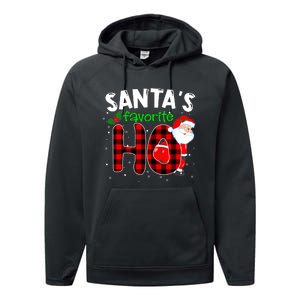 SantaS Favorite Ho Funny Merry Christmas Xmas Pjs Matching Performance Fleece Hoodie