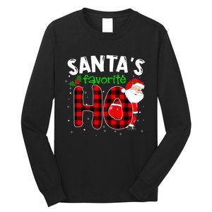 SantaS Favorite Ho Funny Merry Christmas Xmas Pjs Matching Long Sleeve Shirt