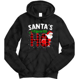 SantaS Favorite Ho Funny Merry Christmas Xmas Pjs Matching Tie Dye Hoodie