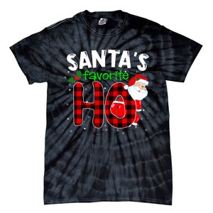 SantaS Favorite Ho Funny Merry Christmas Xmas Pjs Matching Tie-Dye T-Shirt