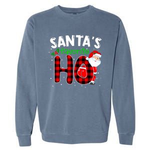 SantaS Favorite Ho Funny Merry Christmas Xmas Pjs Matching Garment-Dyed Sweatshirt