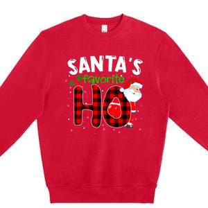 SantaS Favorite Ho Funny Merry Christmas Xmas Pjs Matching Premium Crewneck Sweatshirt