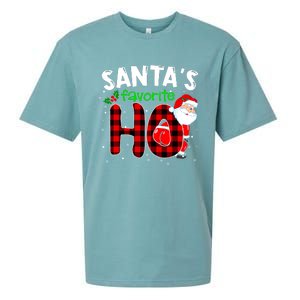 SantaS Favorite Ho Funny Merry Christmas Xmas Pjs Matching Sueded Cloud Jersey T-Shirt