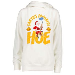 Santa's Favorite Hoe Adult Humor Santa's Favorite Ho Xmas Cute Gift Womens Funnel Neck Pullover Hood