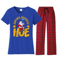 Santa's Favorite Hoe Adult Humor Santa's Favorite Ho Xmas Cute Gift Women's Flannel Pajama Set