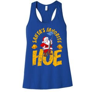 Santa's Favorite Hoe Adult Humor Santa's Favorite Ho Xmas Cute Gift Women's Racerback Tank