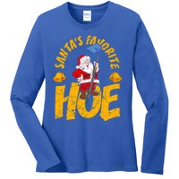 Santa's Favorite Hoe Adult Humor Santa's Favorite Ho Xmas Cute Gift Ladies Long Sleeve Shirt