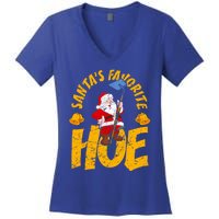 Santa's Favorite Hoe Adult Humor Santa's Favorite Ho Xmas Cute Gift Women's V-Neck T-Shirt