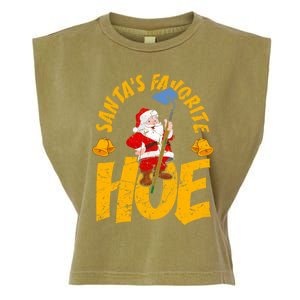 Santa's Favorite Hoe Adult Humor Santa's Favorite Ho Xmas Cute Gift Garment-Dyed Women's Muscle Tee