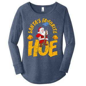 Santa's Favorite Hoe Adult Humor Santa's Favorite Ho Xmas Cute Gift Women's Perfect Tri Tunic Long Sleeve Shirt