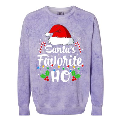 Santas Favorite HoS Xmas Funny Christmas Family Matching Pjs Colorblast Crewneck Sweatshirt