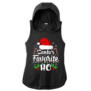 Santas Favorite HoS Xmas Funny Christmas Family Matching Pjs Ladies PosiCharge Tri-Blend Wicking Draft Hoodie Tank