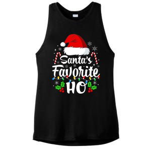 Santas Favorite HoS Xmas Funny Christmas Family Matching Pjs Ladies PosiCharge Tri-Blend Wicking Tank