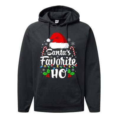 Santas Favorite HoS Xmas Funny Christmas Family Matching Pjs Performance Fleece Hoodie