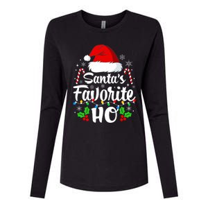 Santas Favorite HoS Xmas Funny Christmas Family Matching Pjs Womens Cotton Relaxed Long Sleeve T-Shirt