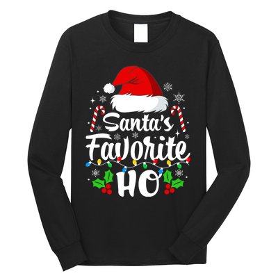 Santas Favorite HoS Xmas Funny Christmas Family Matching Pjs Long Sleeve Shirt