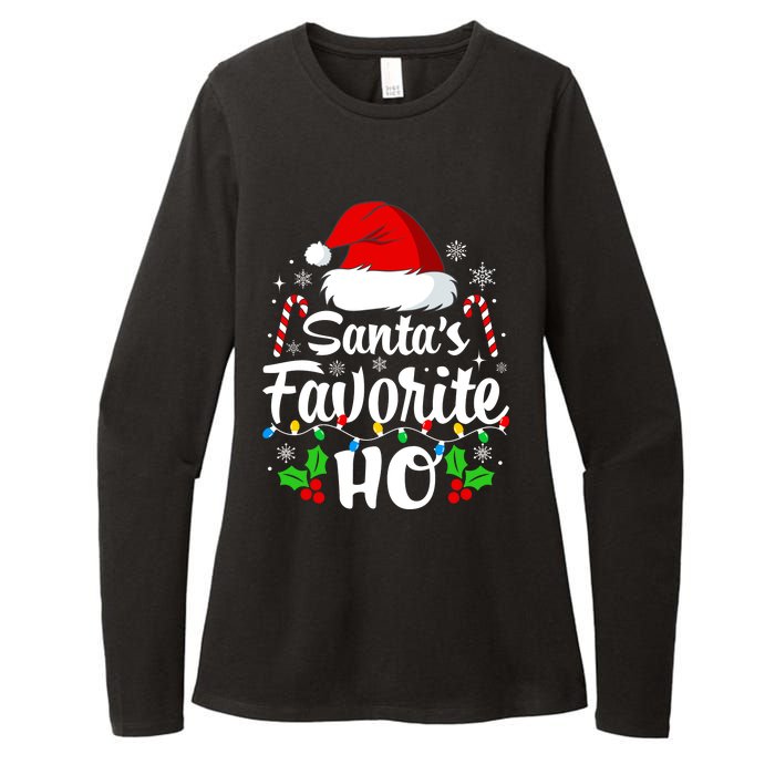 Santas Favorite HoS Xmas Funny Christmas Family Matching Pjs Womens CVC Long Sleeve Shirt