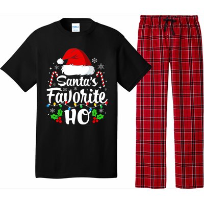 Santas Favorite HoS Xmas Funny Christmas Family Matching Pjs Pajama Set